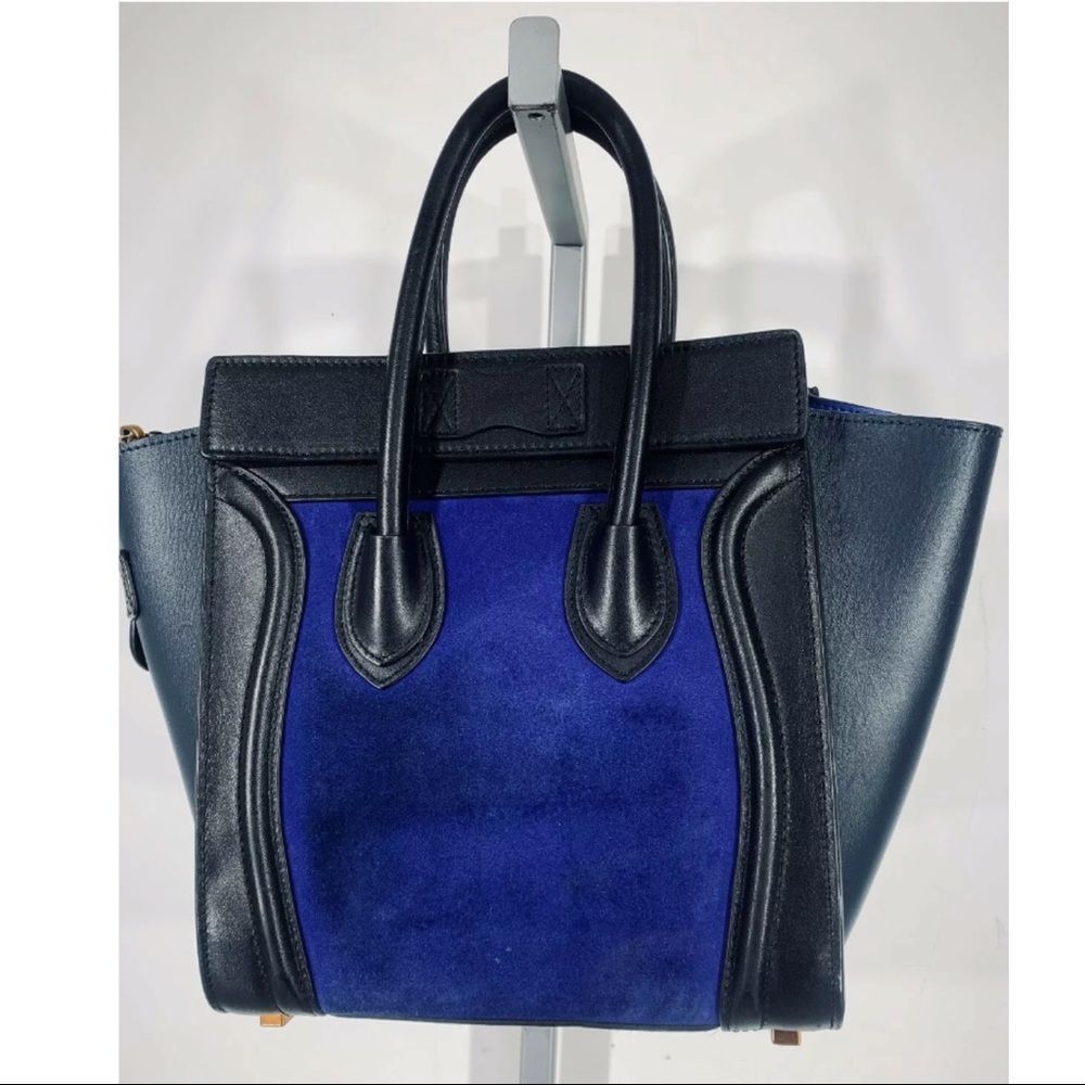 Authentic Celine Tricolor Luggage Bag Mini Leather - Picture 3 of 7